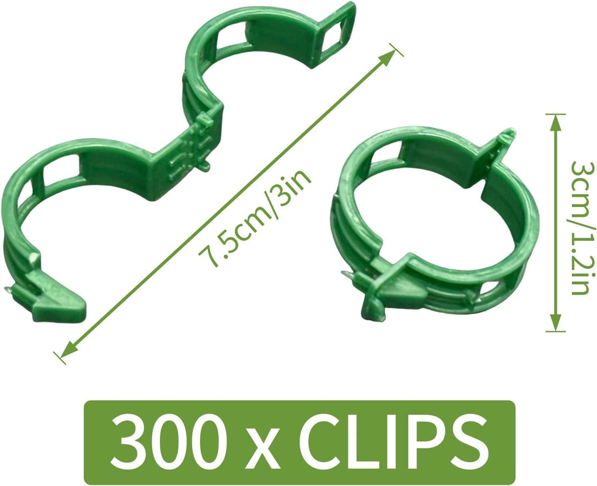 ® 300Pcs Tomato Clips, Plastic Trellis Clips, Plant Support Clips, Grape Vine Tomato Vine Vegetables Plants Garden Support Clips to Grow Upright Makes Plants Healthier