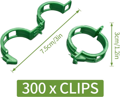 ® 300Pcs Tomato Clips, Plastic Trellis Clips, Plant Support Clips, Grape Vine Tomato Vine Vegetables Plants Garden Support Clips to Grow Upright Makes Plants Healthier