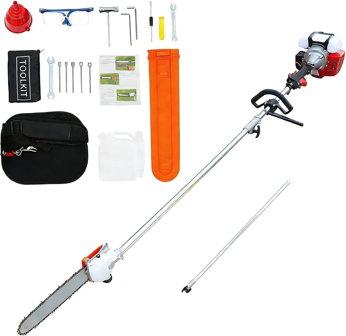 42.7CC Gas Pole Saw, 16-FT Height Reachable Tree Trimmer