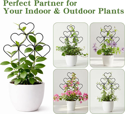 15 Inch Trellis for Climbing Plants Outdoor 9 Pack,Rustproof Metal Garden Trellis for Potted Plants,Sturdy Houseplant Support Indoor Outdoor for Ivy Pothos Monstera Hoya Flower Vine