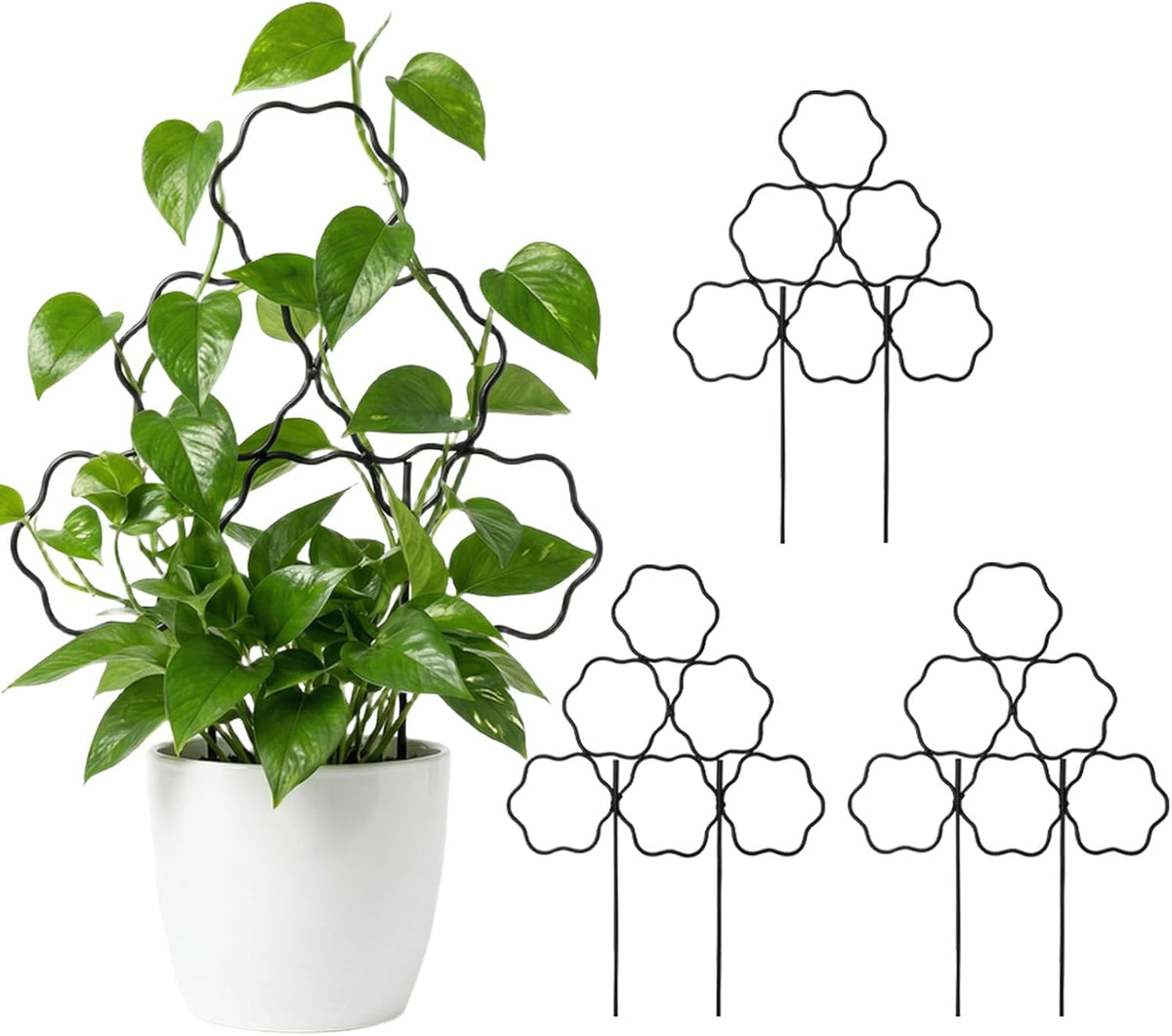 15 Inch Trellis for Climbing Plants Outdoor 9 Pack,Rustproof Metal Garden Trellis for Potted Plants,Sturdy Houseplant Support Indoor Outdoor for Ivy Pothos Monstera Hoya Flower Vine