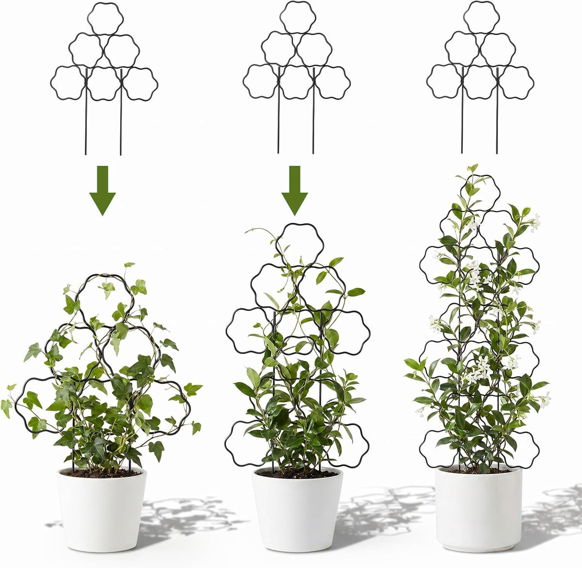 15 Inch Trellis for Climbing Plants Outdoor 9 Pack,Rustproof Metal Garden Trellis for Potted Plants,Sturdy Houseplant Support Indoor Outdoor for Ivy Pothos Monstera Hoya Flower Vine