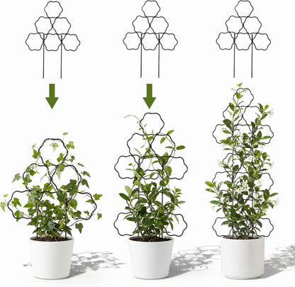 15 Inch Trellis for Climbing Plants Outdoor 9 Pack,Rustproof Metal Garden Trellis for Potted Plants,Sturdy Houseplant Support Indoor Outdoor for Ivy Pothos Monstera Hoya Flower Vine
