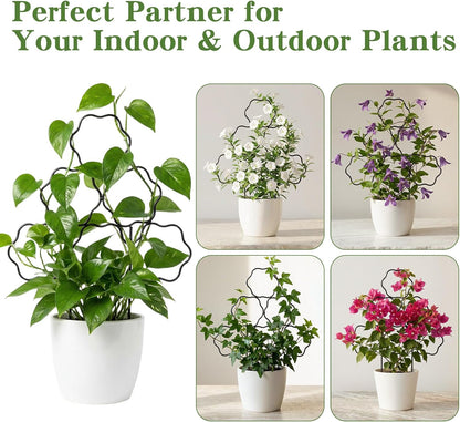 15 Inch Trellis for Climbing Plants Outdoor 9 Pack,Rustproof Metal Garden Trellis for Potted Plants,Sturdy Houseplant Support Indoor Outdoor for Ivy Pothos Monstera Hoya Flower Vine