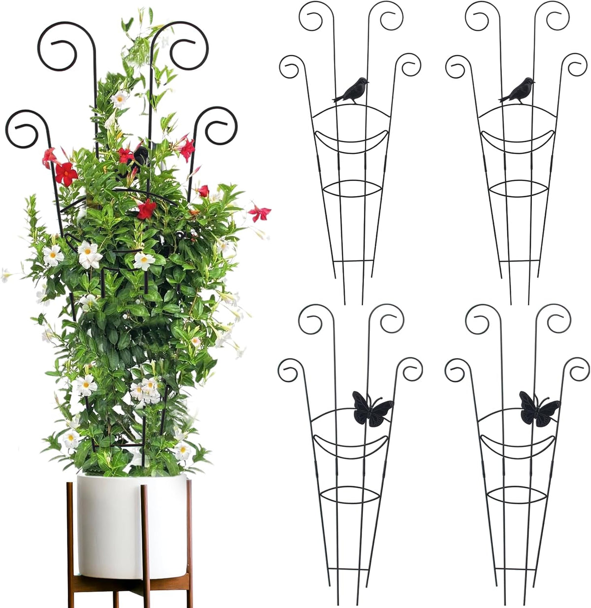 15 Inch Trellis for Climbing Plants Outdoor 9 Pack,Rustproof Metal Garden Trellis for Potted Plants,Sturdy Houseplant Support Indoor Outdoor for Ivy Pothos Monstera Hoya Flower Vine