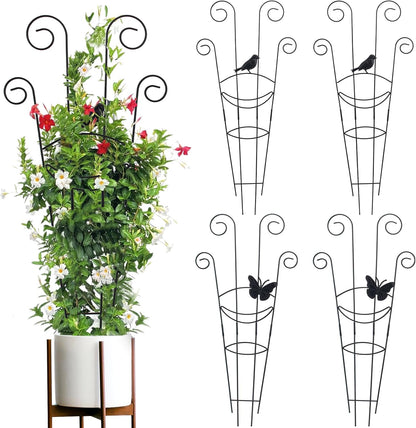 15 Inch Trellis for Climbing Plants Outdoor 9 Pack,Rustproof Metal Garden Trellis for Potted Plants,Sturdy Houseplant Support Indoor Outdoor for Ivy Pothos Monstera Hoya Flower Vine