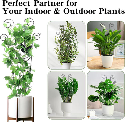15 Inch Trellis for Climbing Plants Outdoor 9 Pack,Rustproof Metal Garden Trellis for Potted Plants,Sturdy Houseplant Support Indoor Outdoor for Ivy Pothos Monstera Hoya Flower Vine