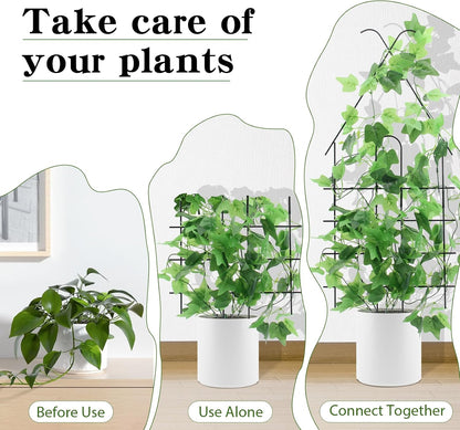 15 Inch Trellis for Climbing Plants Outdoor 9 Pack,Rustproof Metal Garden Trellis for Potted Plants,Sturdy Houseplant Support Indoor Outdoor for Ivy Pothos Monstera Hoya Flower Vine
