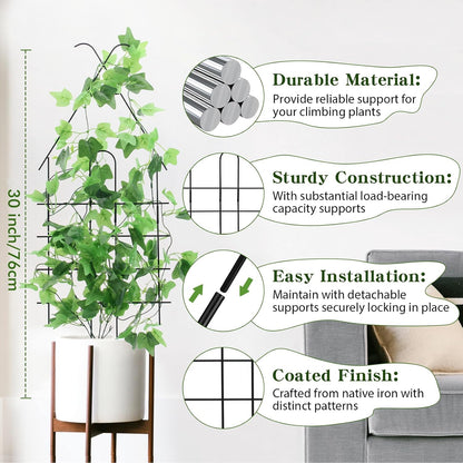 15 Inch Trellis for Climbing Plants Outdoor 9 Pack,Rustproof Metal Garden Trellis for Potted Plants,Sturdy Houseplant Support Indoor Outdoor for Ivy Pothos Monstera Hoya Flower Vine