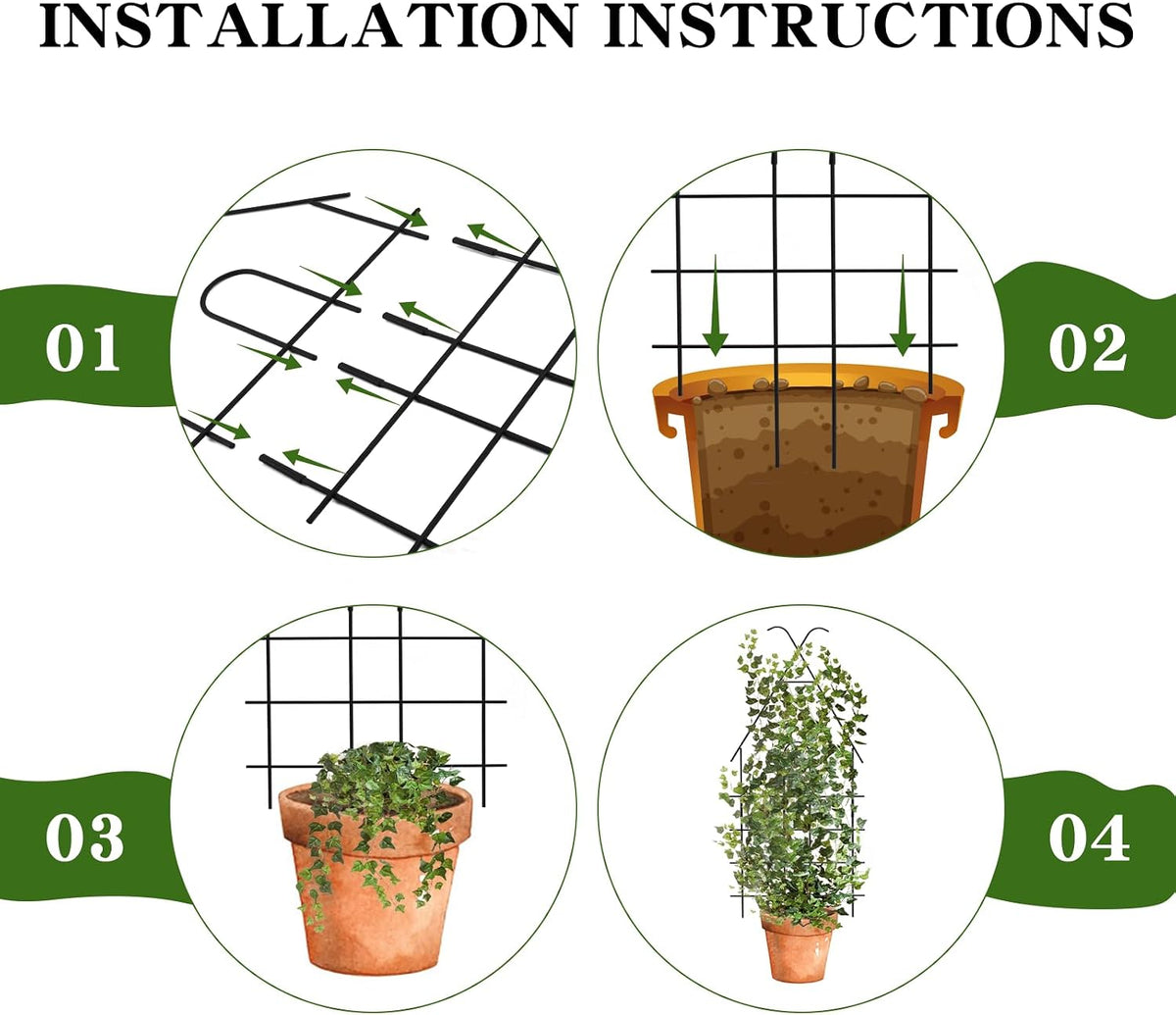 15 Inch Trellis for Climbing Plants Outdoor 9 Pack,Rustproof Metal Garden Trellis for Potted Plants,Sturdy Houseplant Support Indoor Outdoor for Ivy Pothos Monstera Hoya Flower Vine