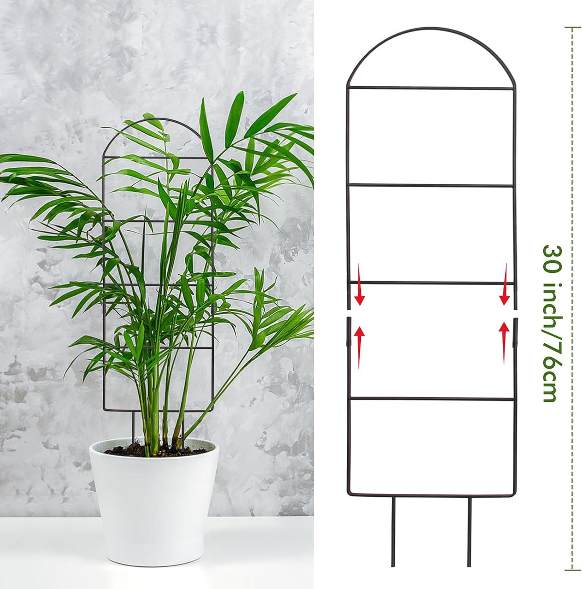 15 Inch Trellis for Climbing Plants Outdoor 9 Pack,Rustproof Metal Garden Trellis for Potted Plants,Sturdy Houseplant Support Indoor Outdoor for Ivy Pothos Monstera Hoya Flower Vine