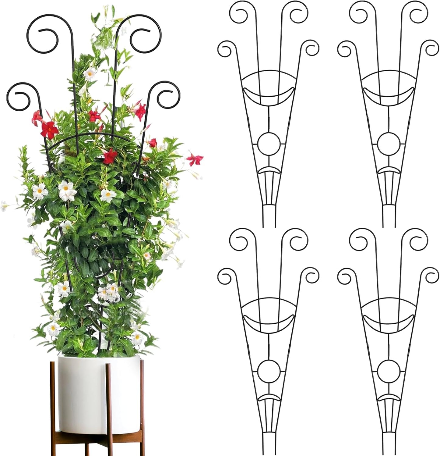 15 Inch Trellis for Climbing Plants Outdoor 9 Pack,Rustproof Metal Garden Trellis for Potted Plants,Sturdy Houseplant Support Indoor Outdoor for Ivy Pothos Monstera Hoya Flower Vine