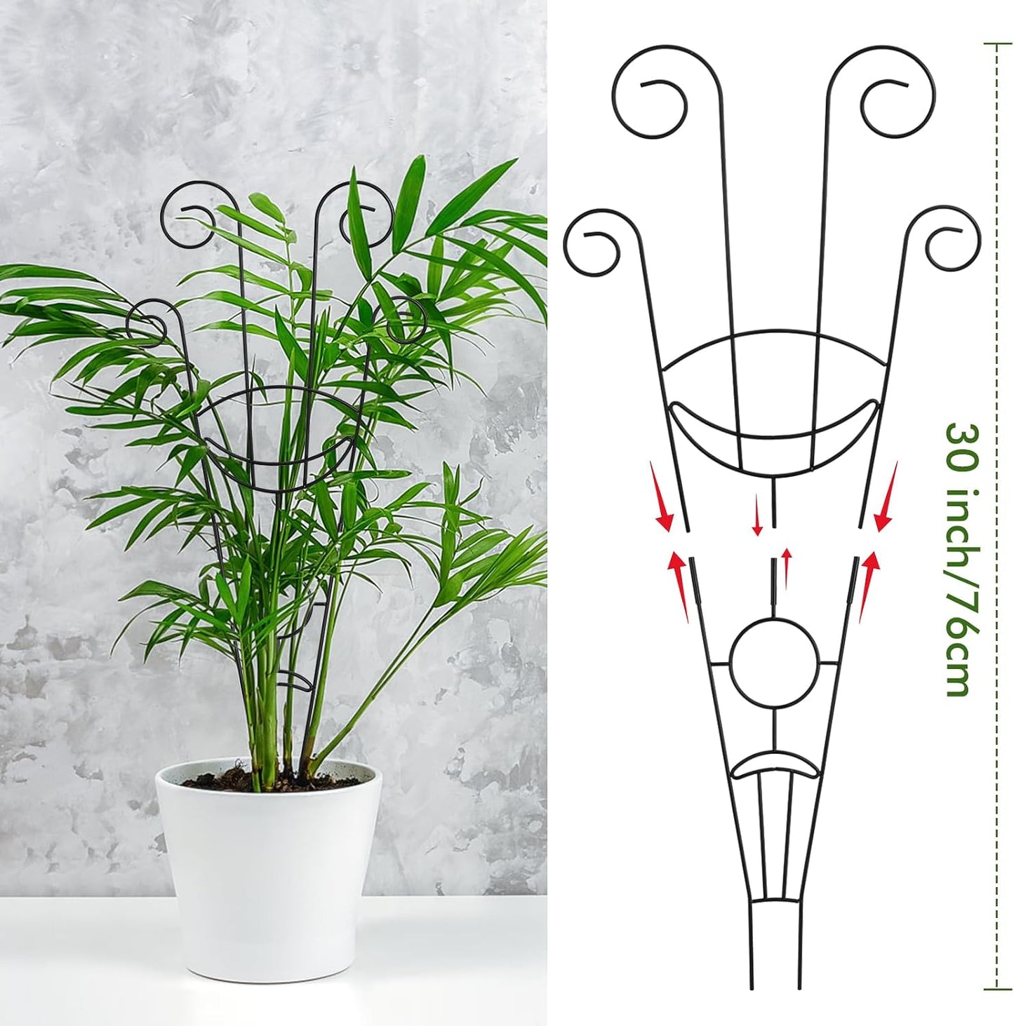 15 Inch Trellis for Climbing Plants Outdoor 9 Pack,Rustproof Metal Garden Trellis for Potted Plants,Sturdy Houseplant Support Indoor Outdoor for Ivy Pothos Monstera Hoya Flower Vine