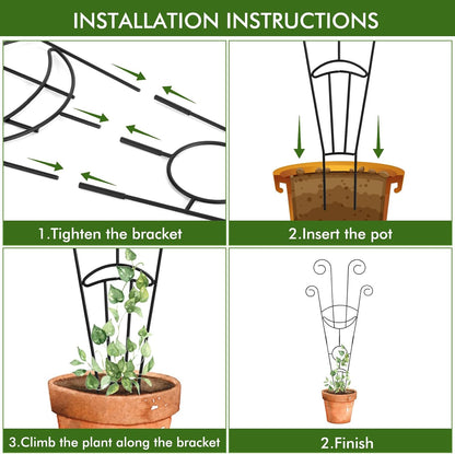 15 Inch Trellis for Climbing Plants Outdoor 9 Pack,Rustproof Metal Garden Trellis for Potted Plants,Sturdy Houseplant Support Indoor Outdoor for Ivy Pothos Monstera Hoya Flower Vine