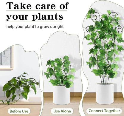 15 Inch Trellis for Climbing Plants Outdoor 9 Pack,Rustproof Metal Garden Trellis for Potted Plants,Sturdy Houseplant Support Indoor Outdoor for Ivy Pothos Monstera Hoya Flower Vine