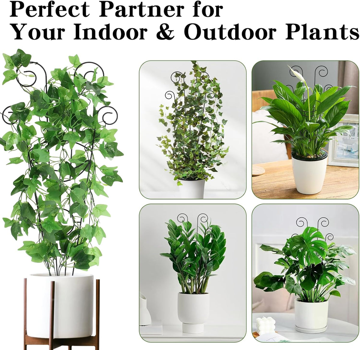 15 Inch Trellis for Climbing Plants Outdoor 9 Pack,Rustproof Metal Garden Trellis for Potted Plants,Sturdy Houseplant Support Indoor Outdoor for Ivy Pothos Monstera Hoya Flower Vine