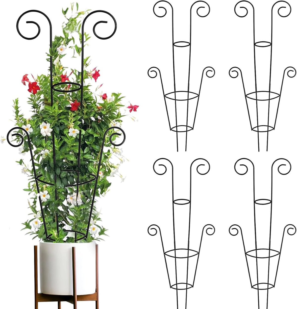 15 Inch Trellis for Climbing Plants Outdoor 9 Pack,Rustproof Metal Garden Trellis for Potted Plants,Sturdy Houseplant Support Indoor Outdoor for Ivy Pothos Monstera Hoya Flower Vine