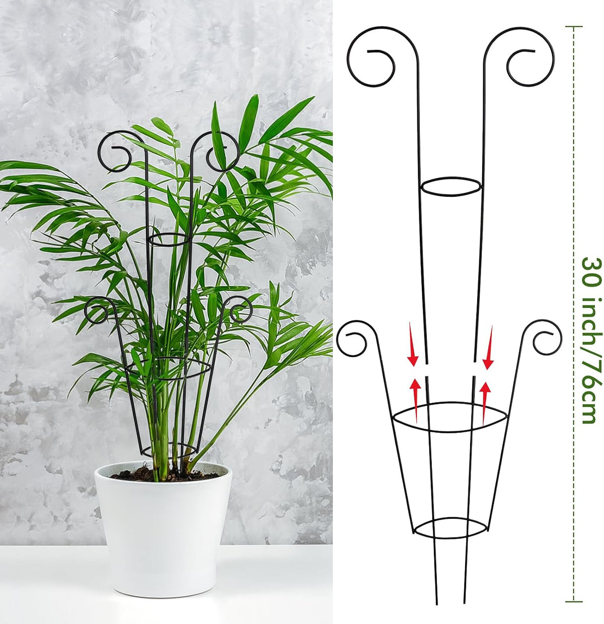 15 Inch Trellis for Climbing Plants Outdoor 9 Pack,Rustproof Metal Garden Trellis for Potted Plants,Sturdy Houseplant Support Indoor Outdoor for Ivy Pothos Monstera Hoya Flower Vine