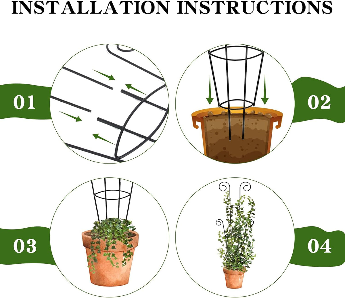 15 Inch Trellis for Climbing Plants Outdoor 9 Pack,Rustproof Metal Garden Trellis for Potted Plants,Sturdy Houseplant Support Indoor Outdoor for Ivy Pothos Monstera Hoya Flower Vine