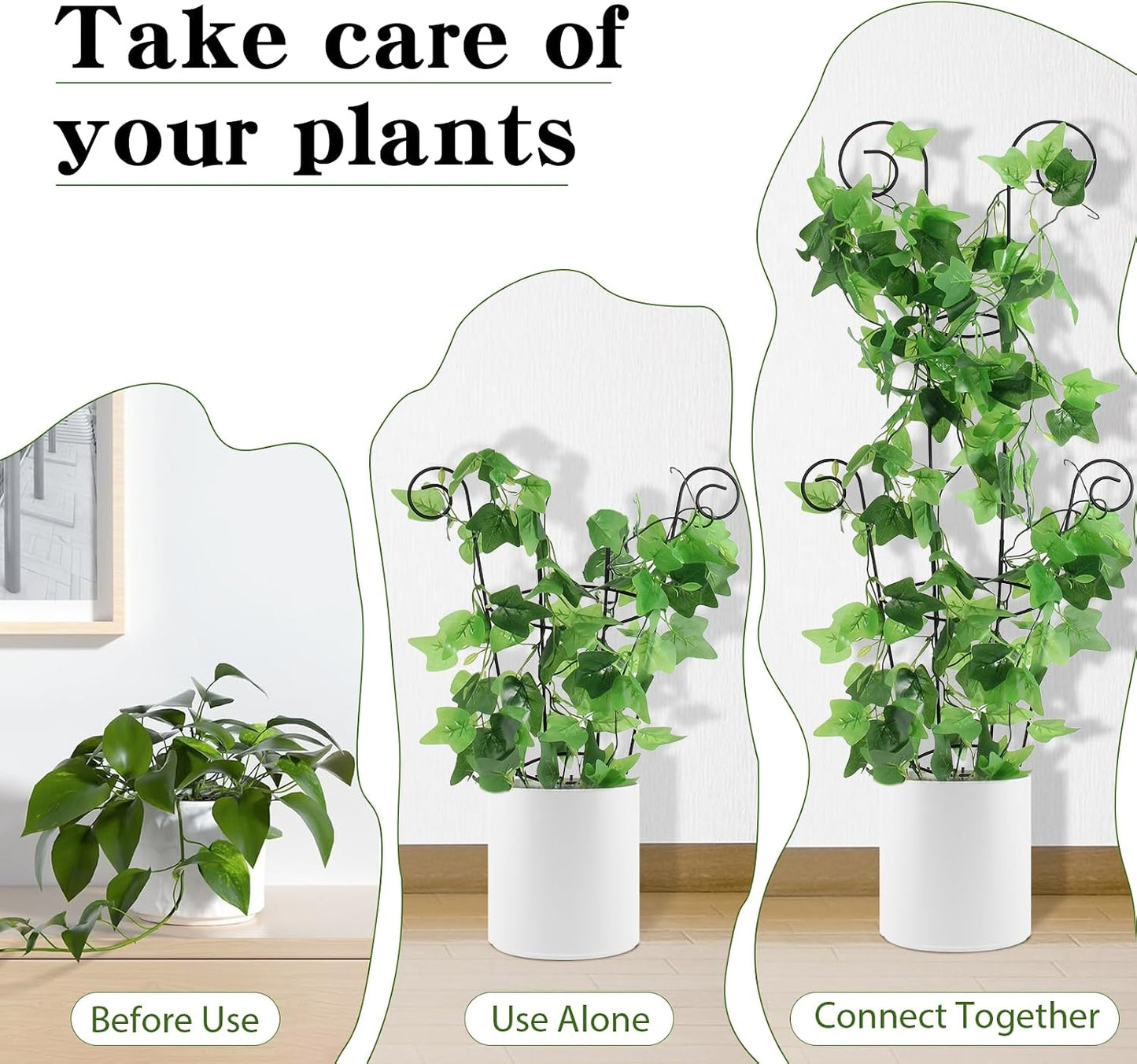 15 Inch Trellis for Climbing Plants Outdoor 9 Pack,Rustproof Metal Garden Trellis for Potted Plants,Sturdy Houseplant Support Indoor Outdoor for Ivy Pothos Monstera Hoya Flower Vine