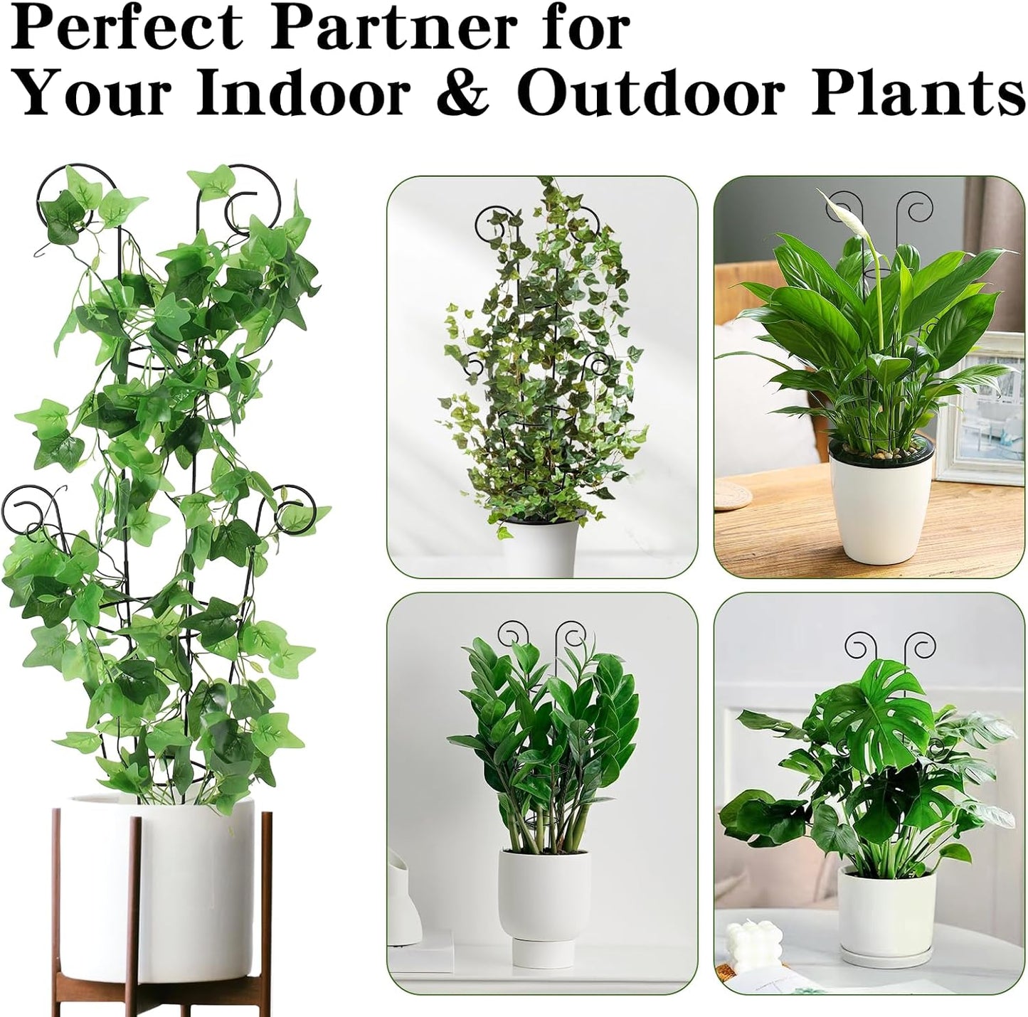 15 Inch Trellis for Climbing Plants Outdoor 9 Pack,Rustproof Metal Garden Trellis for Potted Plants,Sturdy Houseplant Support Indoor Outdoor for Ivy Pothos Monstera Hoya Flower Vine