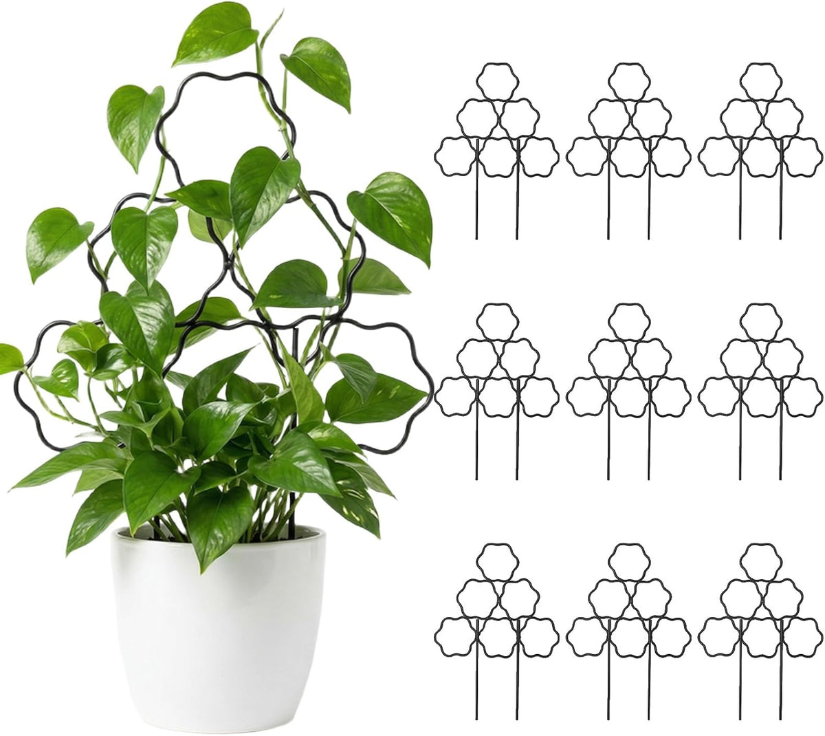 15 Inch Trellis for Climbing Plants Outdoor 9 Pack,Rustproof Metal Garden Trellis for Potted Plants,Sturdy Houseplant Support Indoor Outdoor for Ivy Pothos Monstera Hoya Flower Vine