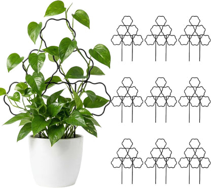 15 Inch Trellis for Climbing Plants Outdoor 9 Pack,Rustproof Metal Garden Trellis for Potted Plants,Sturdy Houseplant Support Indoor Outdoor for Ivy Pothos Monstera Hoya Flower Vine