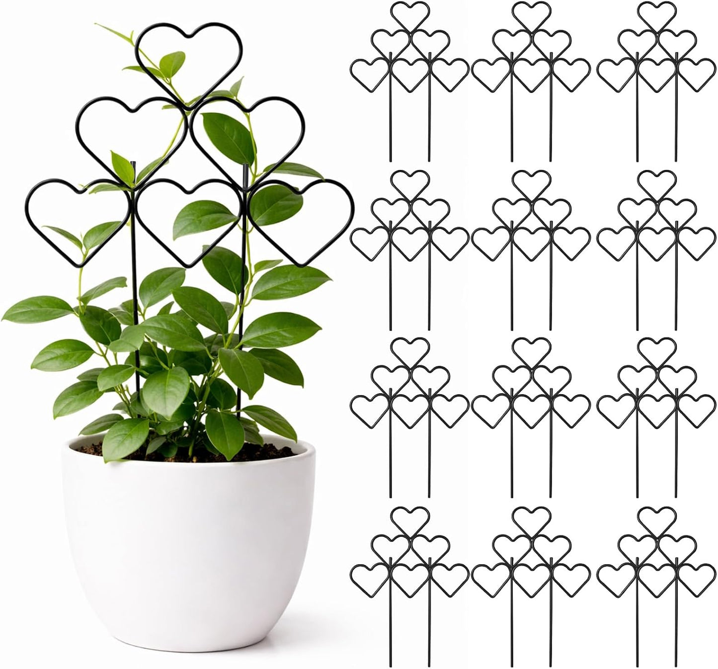 15 Inch Trellis for Climbing Plants Outdoor 9 Pack,Rustproof Metal Garden Trellis for Potted Plants,Sturdy Houseplant Support Indoor Outdoor for Ivy Pothos Monstera Hoya Flower Vine