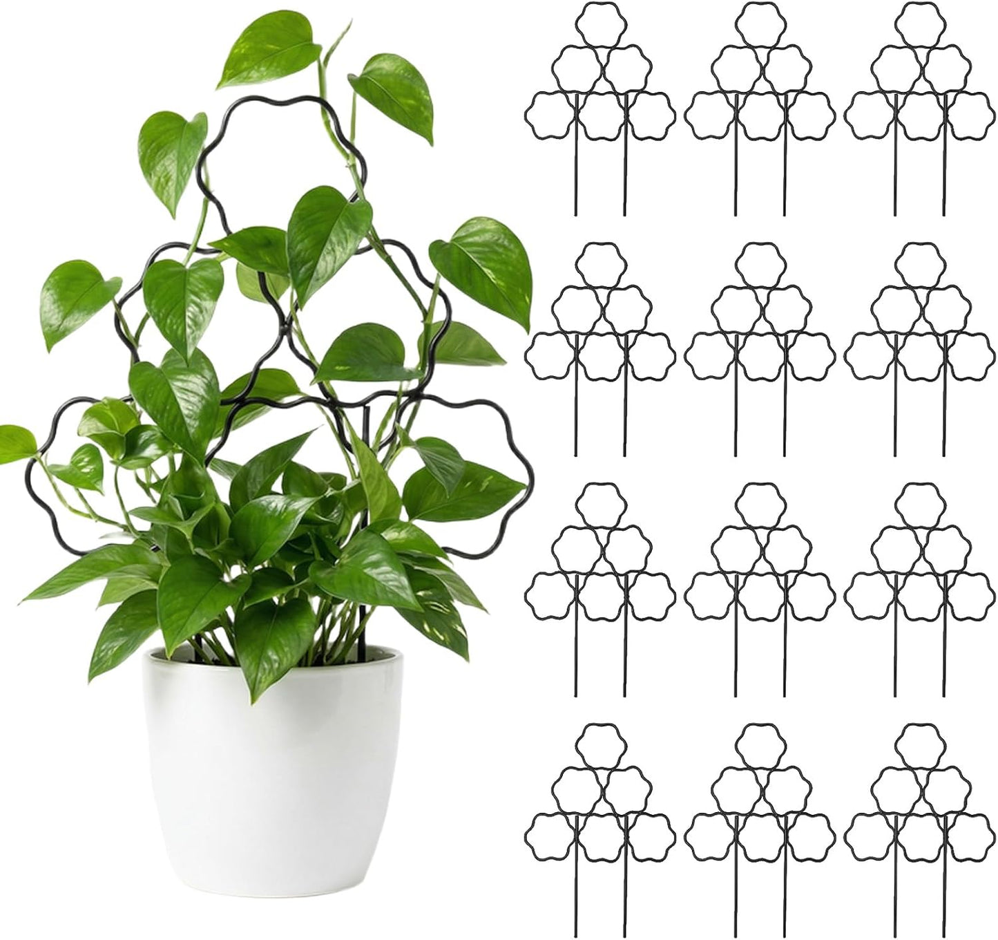15 Inch Trellis for Climbing Plants Outdoor 9 Pack,Rustproof Metal Garden Trellis for Potted Plants,Sturdy Houseplant Support Indoor Outdoor for Ivy Pothos Monstera Hoya Flower Vine