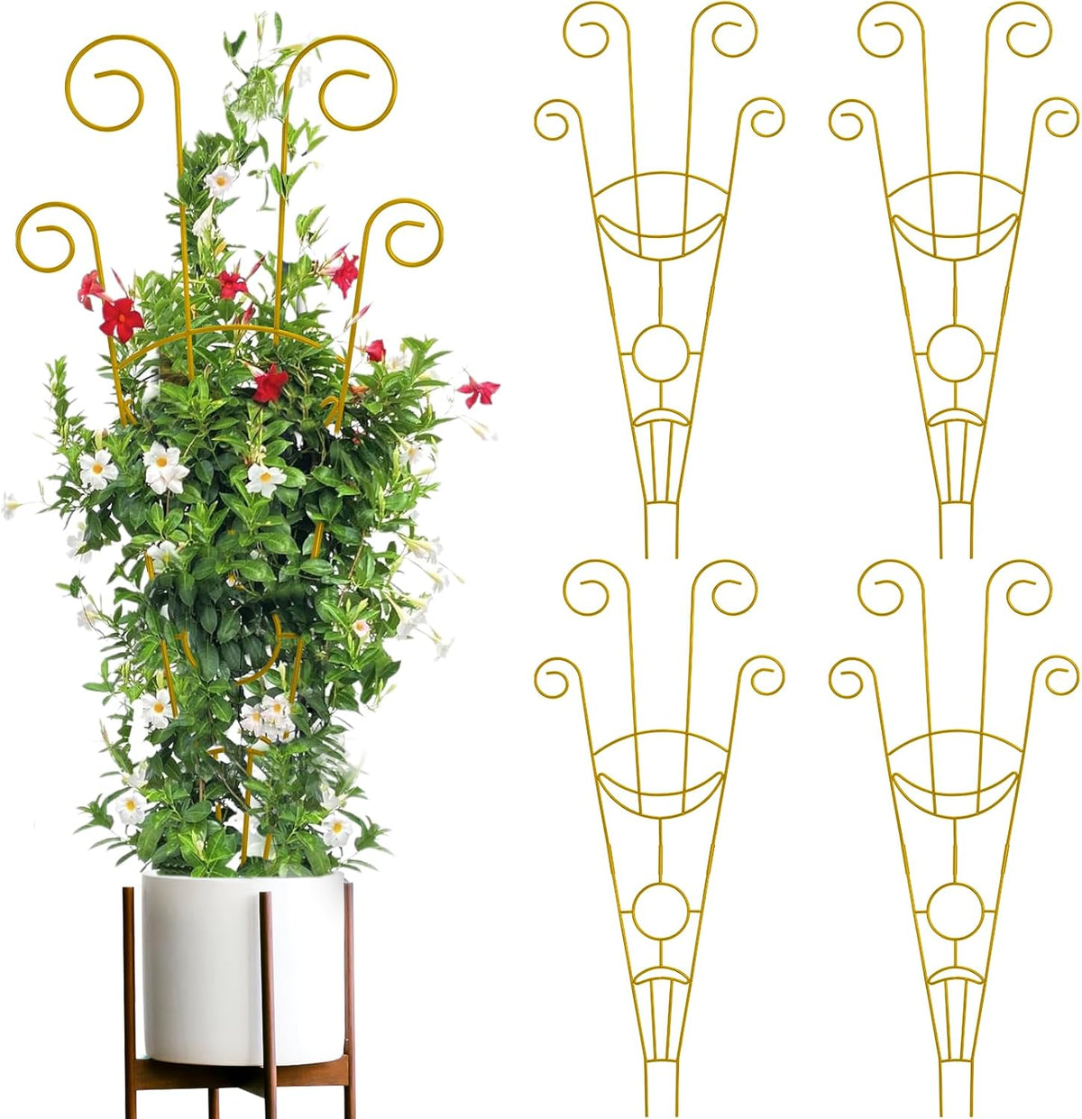 15 Inch Trellis for Climbing Plants Outdoor 9 Pack,Rustproof Metal Garden Trellis for Potted Plants,Sturdy Houseplant Support Indoor Outdoor for Ivy Pothos Monstera Hoya Flower Vine