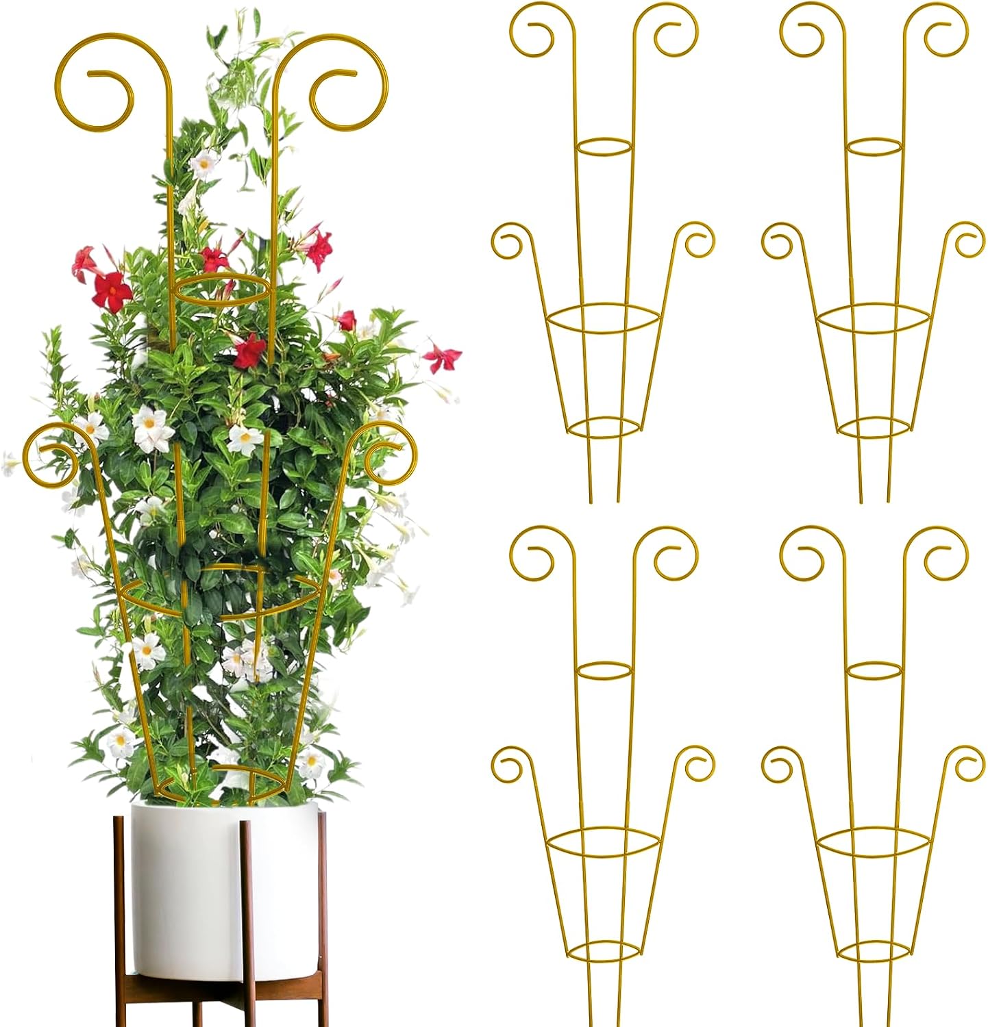 15 Inch Trellis for Climbing Plants Outdoor 9 Pack,Rustproof Metal Garden Trellis for Potted Plants,Sturdy Houseplant Support Indoor Outdoor for Ivy Pothos Monstera Hoya Flower Vine