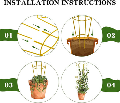 15 Inch Trellis for Climbing Plants Outdoor 9 Pack,Rustproof Metal Garden Trellis for Potted Plants,Sturdy Houseplant Support Indoor Outdoor for Ivy Pothos Monstera Hoya Flower Vine
