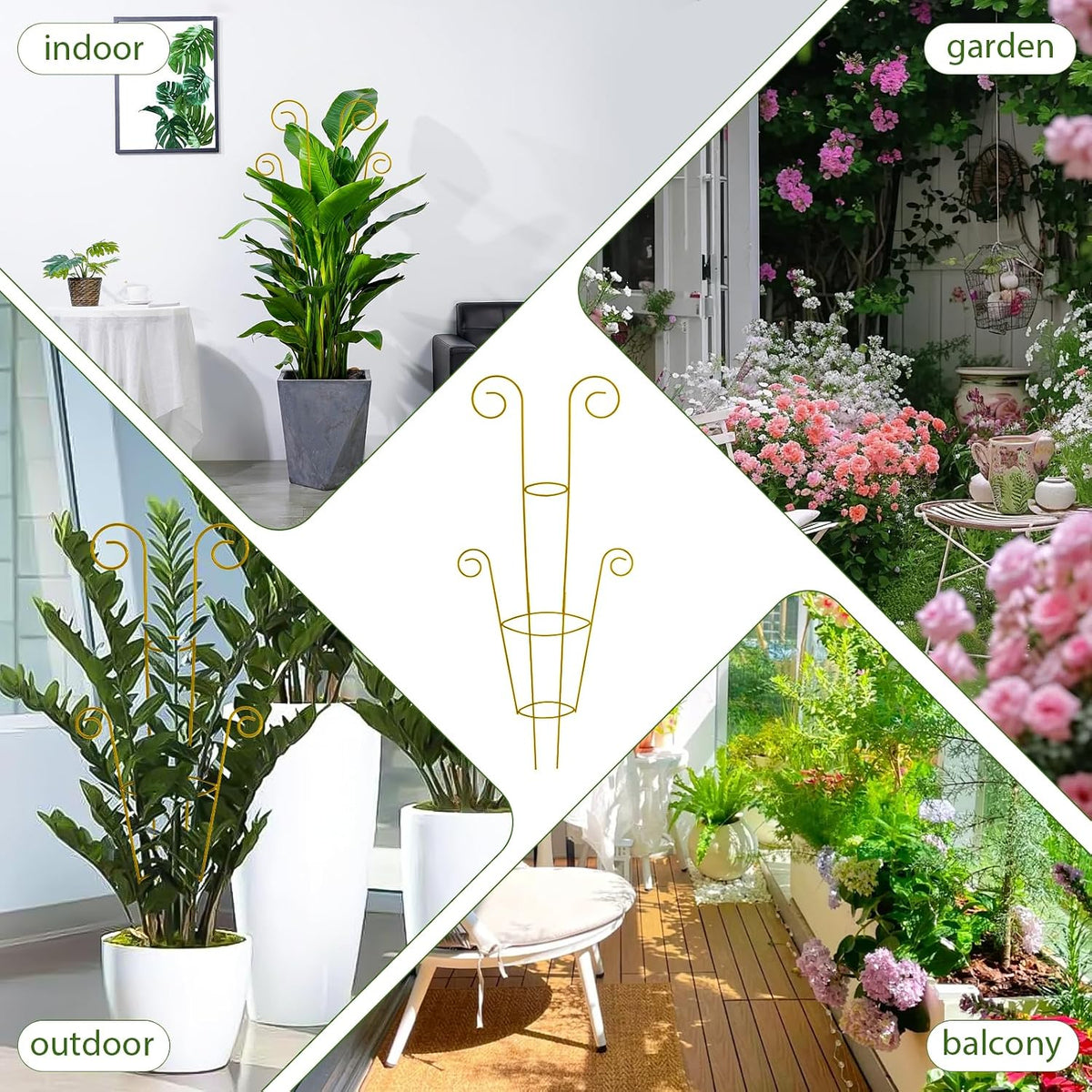 15 Inch Trellis for Climbing Plants Outdoor 9 Pack,Rustproof Metal Garden Trellis for Potted Plants,Sturdy Houseplant Support Indoor Outdoor for Ivy Pothos Monstera Hoya Flower Vine