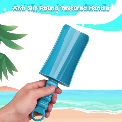 Anzmtosn Kids Metal Garden Tool Set Sand Toy, Rake, Spade, Hoe and Leaf Rake, Beach Shovels Scoop Toy, Essential Toddler Sandbox Kit Beach Gear Accessories Outdoor Gardening, 4 Pack