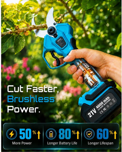 Electric Pruning Shears 4 Modes, 1.8” Cut Electric Pruners Cordless