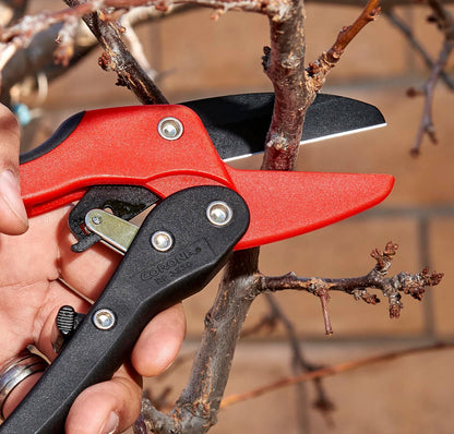 Ratchet Hand Pruner – 3/4-Inch Cut Capacity Garden Pruning Shears for Stems & Branches, Heavy-Duty Ratcheting Hand Pruners with Comfortable Grip