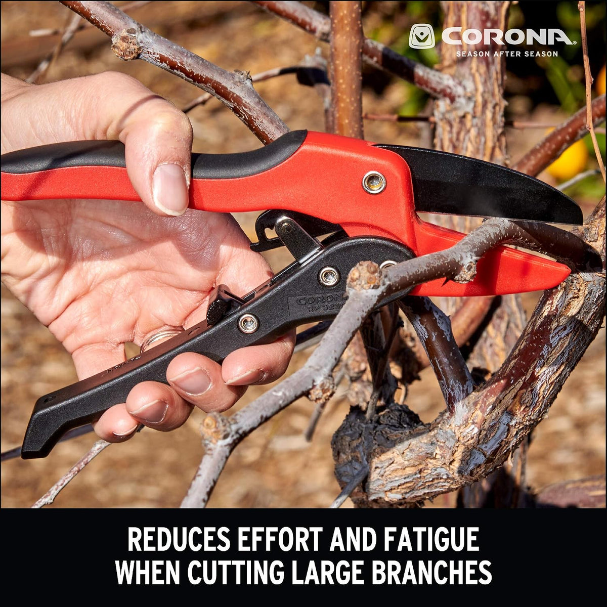 Ratchet Hand Pruner – 3/4-Inch Cut Capacity Garden Pruning Shears for Stems & Branches, Heavy-Duty Ratcheting Hand Pruners with Comfortable Grip