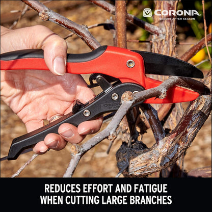 Ratchet Hand Pruner – 3/4-Inch Cut Capacity Garden Pruning Shears for Stems & Branches, Heavy-Duty Ratcheting Hand Pruners with Comfortable Grip