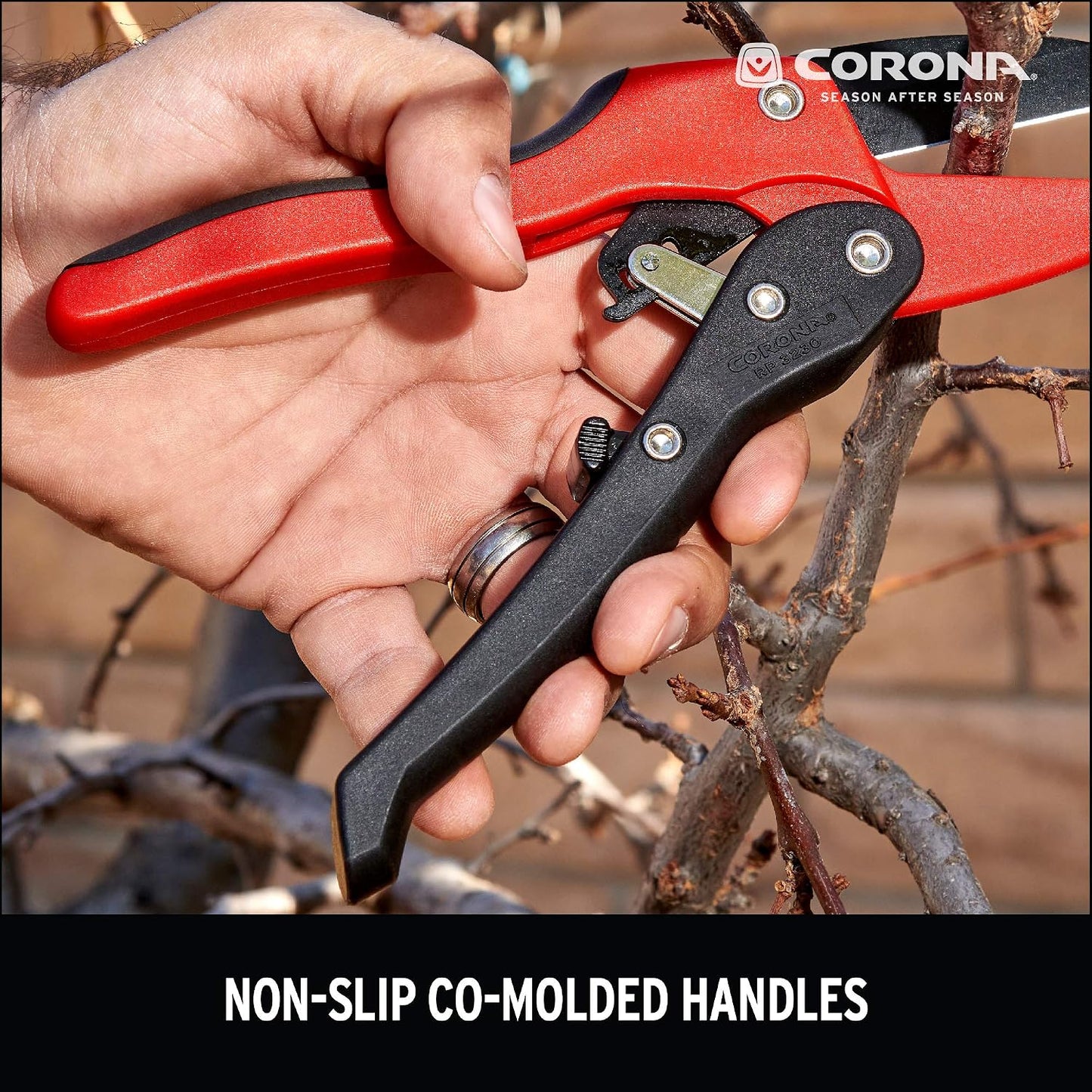 Ratchet Hand Pruner – 3/4-Inch Cut Capacity Garden Pruning Shears for Stems & Branches, Heavy-Duty Ratcheting Hand Pruners with Comfortable Grip