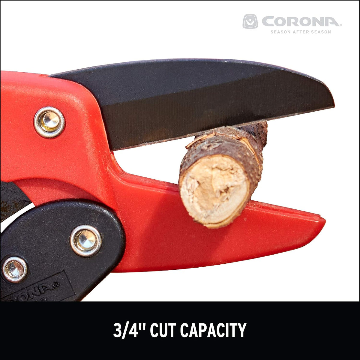 Ratchet Hand Pruner – 3/4-Inch Cut Capacity Garden Pruning Shears for Stems & Branches, Heavy-Duty Ratcheting Hand Pruners with Comfortable Grip