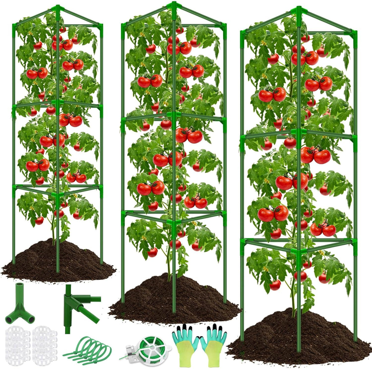 Tomato Cages for Garden,3 Pack Tomato Cage Trellis,Garden Cage Heavy Duty