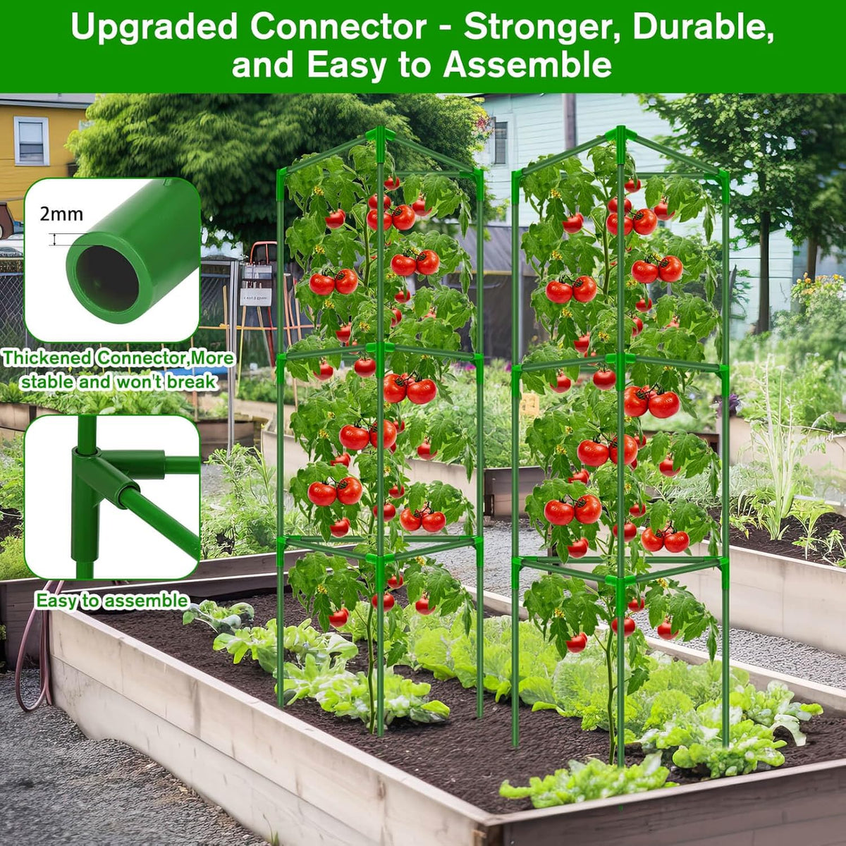 Tomato Cages for Garden,3 Pack Tomato Cage Trellis,Garden Cage Heavy Duty