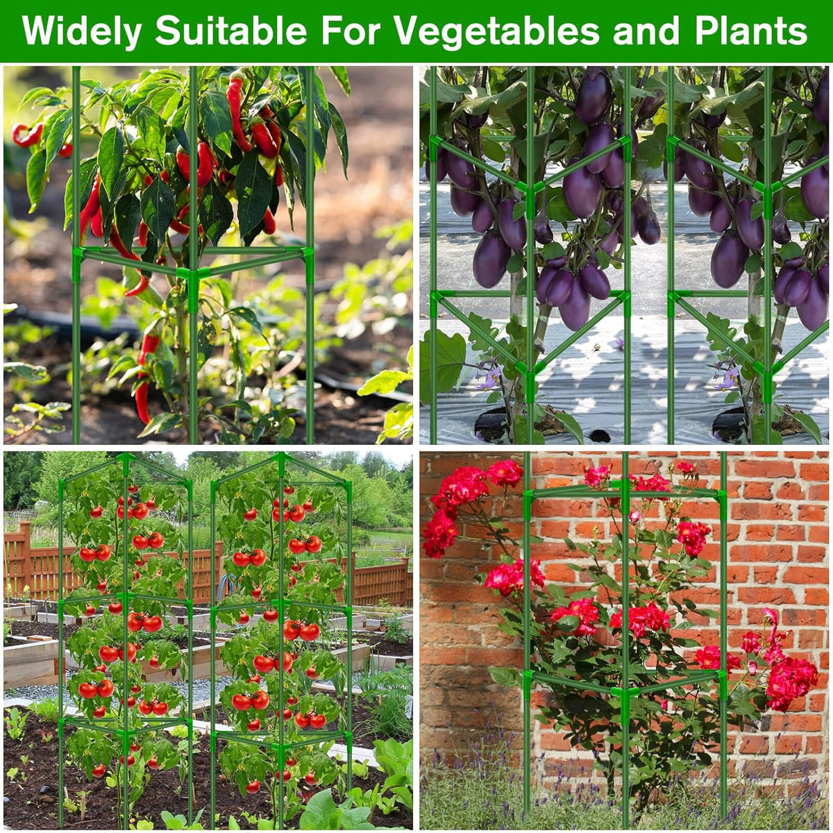 Tomato Cages for Garden,3 Pack Tomato Cage Trellis,Garden Cage Heavy Duty
