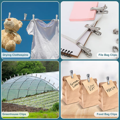 36 Pcs Garden Clips, Greenhouse Clamps, Stainless Steel Greenhouse Clips for Netting, Heavy Duty Row Cover Clips with a Strong Grip for Shade Cloth or Plant Cover on Gardening Hoops