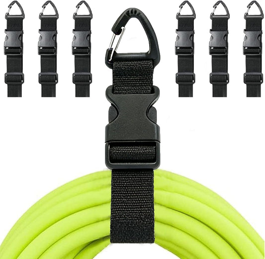 Heavy Duty Extension Cord Organizer 6 Pack Black 17" Adjustable Storage Straps with Triangle Hooks for Garage Workshop & Tool Storage Ideal for Men's Gadgets and Cable Management