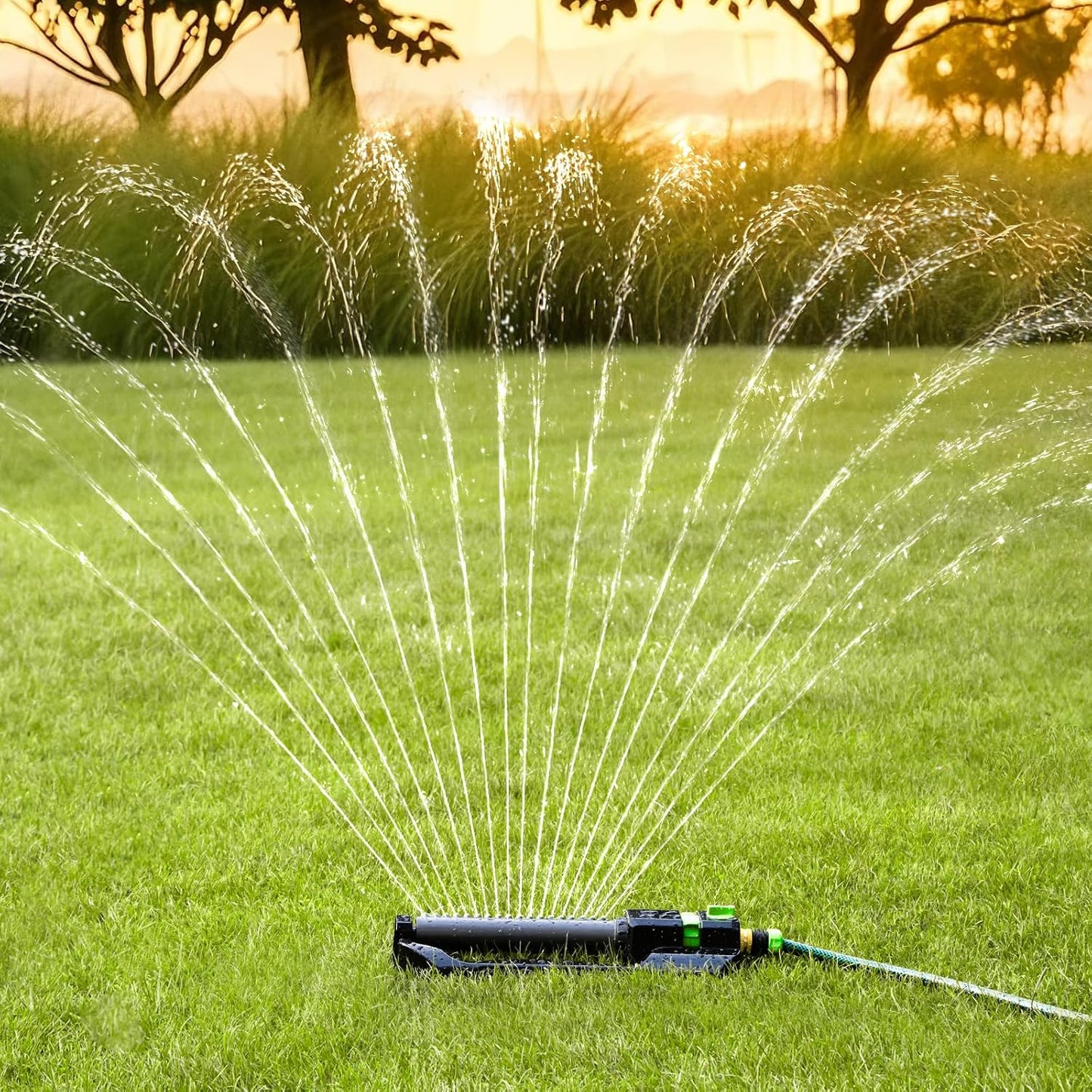 2 Pack Oscillating Sprinkler with Metal Base, Sprinklers for Yard