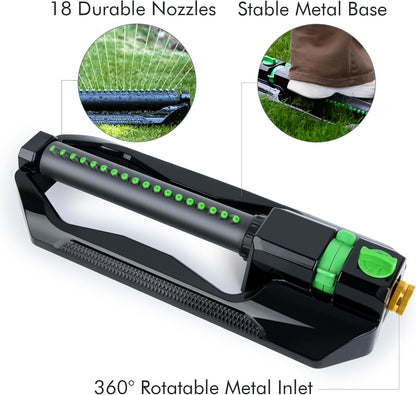 2 Pack Oscillating Sprinkler with Metal Base, Sprinklers for Yard