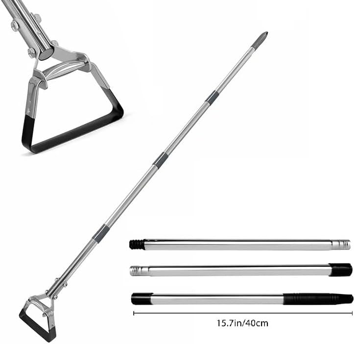Hoe Garden Tool, Scuffle Garden Hoe with Long Handle, Adjustable Hula Hoe for Easy Weeding (45 Inch)