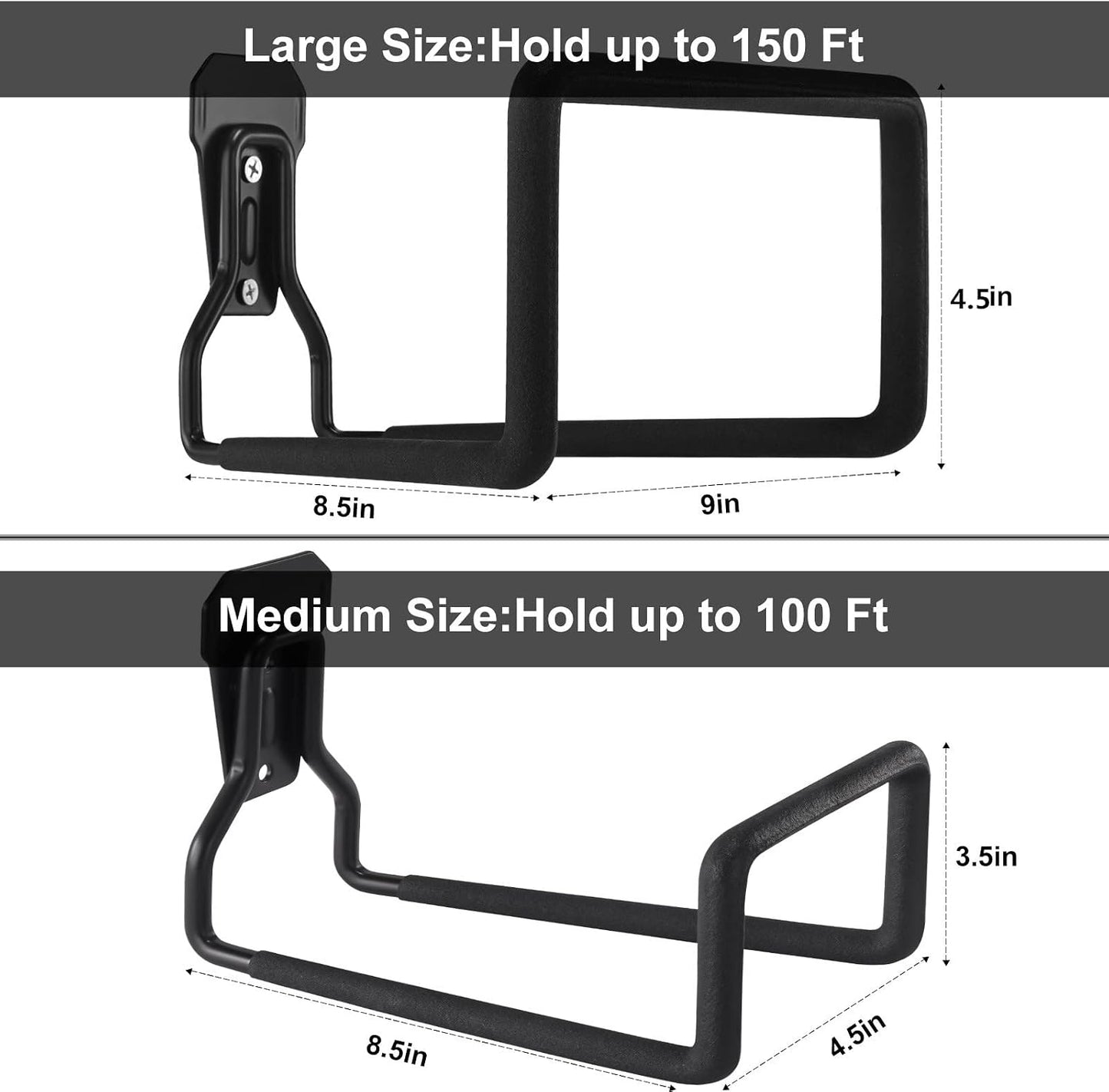 Hose Hanger, Heavy Duty Metal Hose Holder Wall Mount, Hook for Garden Hose/Expandable Hose/Hose Reel/Water Hose/Pocket Hose/Flexable Hose/Magic Hose 100 Ft
