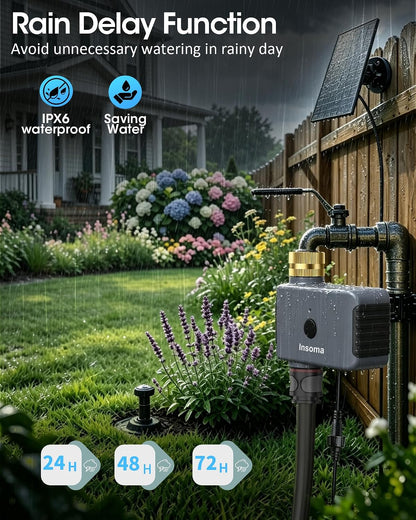 2-Zone Sprinkler Timer, Programmable Garden Hose Timer with Auto/Manual/Rain Delay Modes | Water-Saving Irrigation Controller for Lawn, Yard & Drip Systems | Waterproof Design & Easy Setup